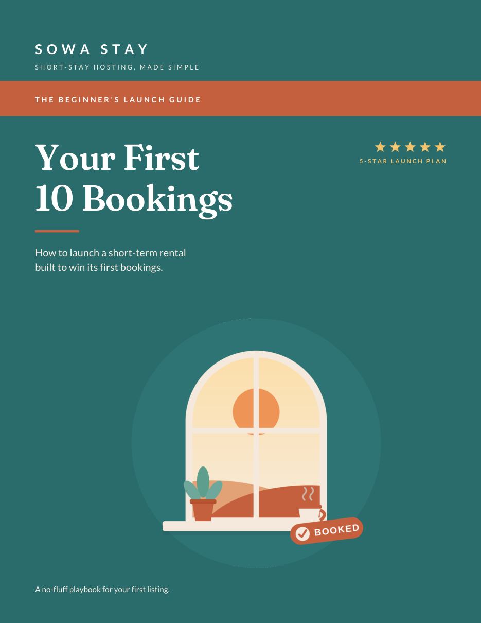 Cover of Your First 10 Bookings, a SOWA STAY guide